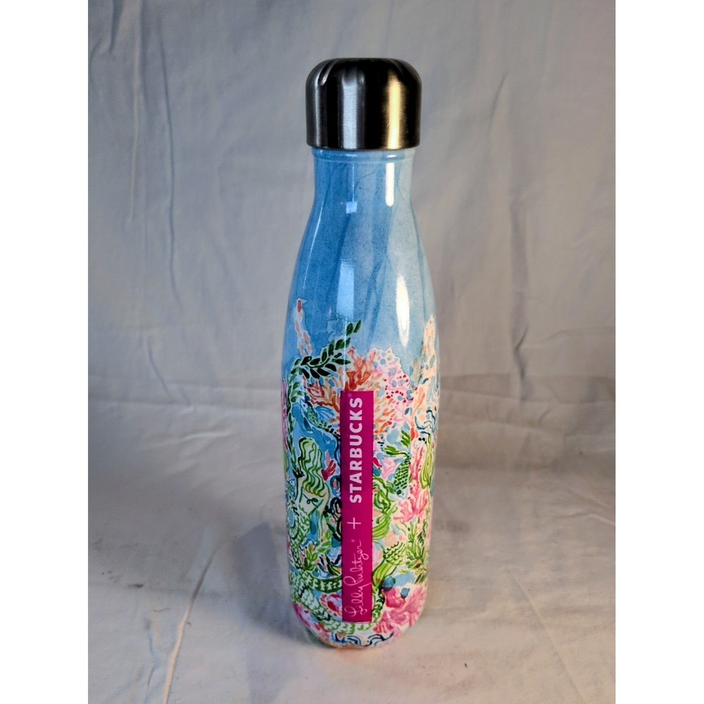Starbucks x Lilly Pulitzer Stainless Steel‎ Water Bottle Tropical Floral Blue